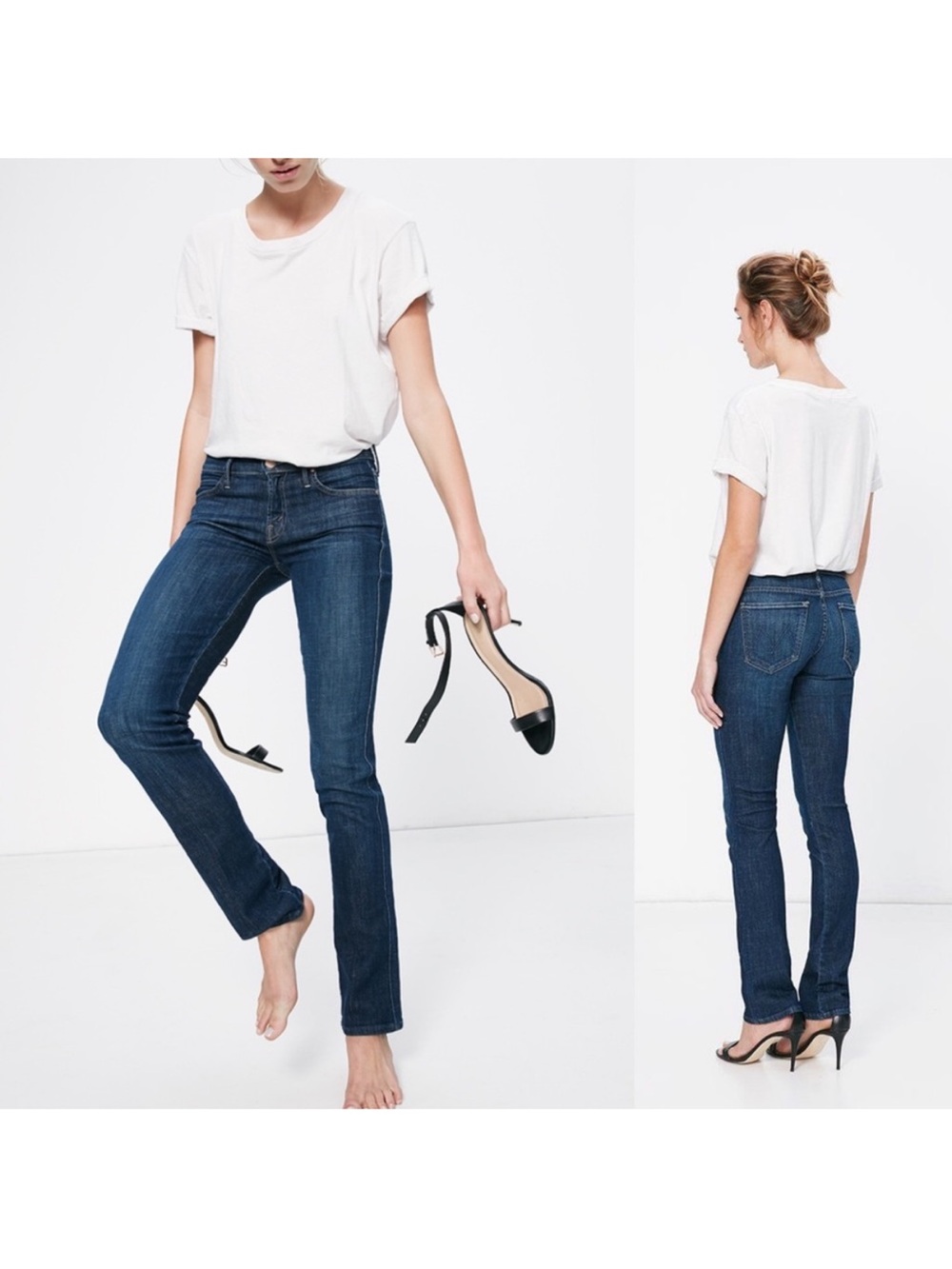 MOTHER jeans The Rascal in Clean Sweep Dark Wash Straight Leg Size 27
